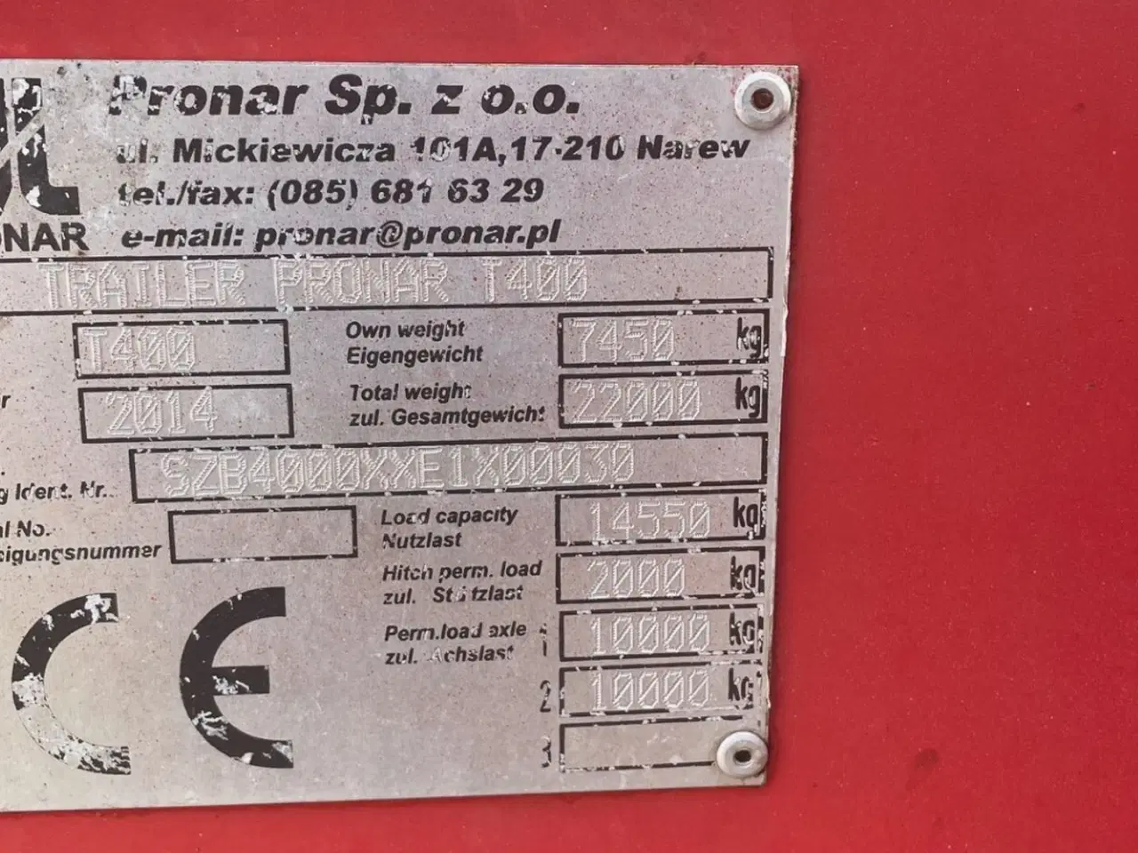 Billede 9 - Pronar T-400 store hjul og hydraulisk forsmæk