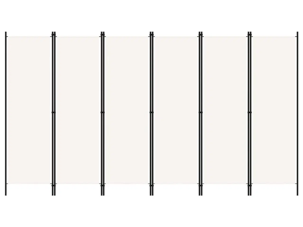 Billede 1 - 6-panels rumdeler 300 x 180 cm hvid