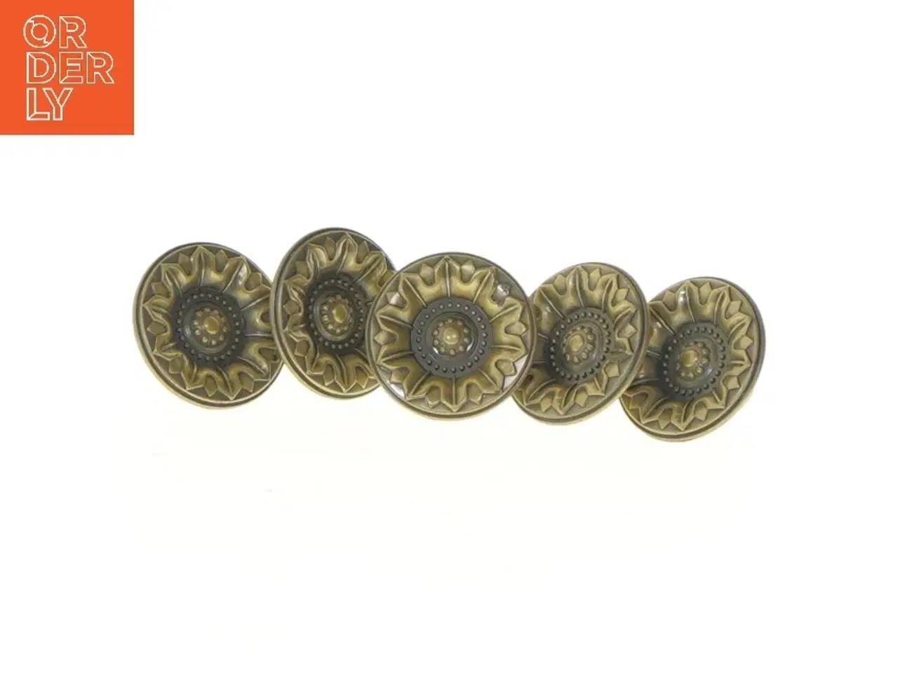 Billede 1 - Messing skuffegreb (str. 5 styk, ø 4 cm)