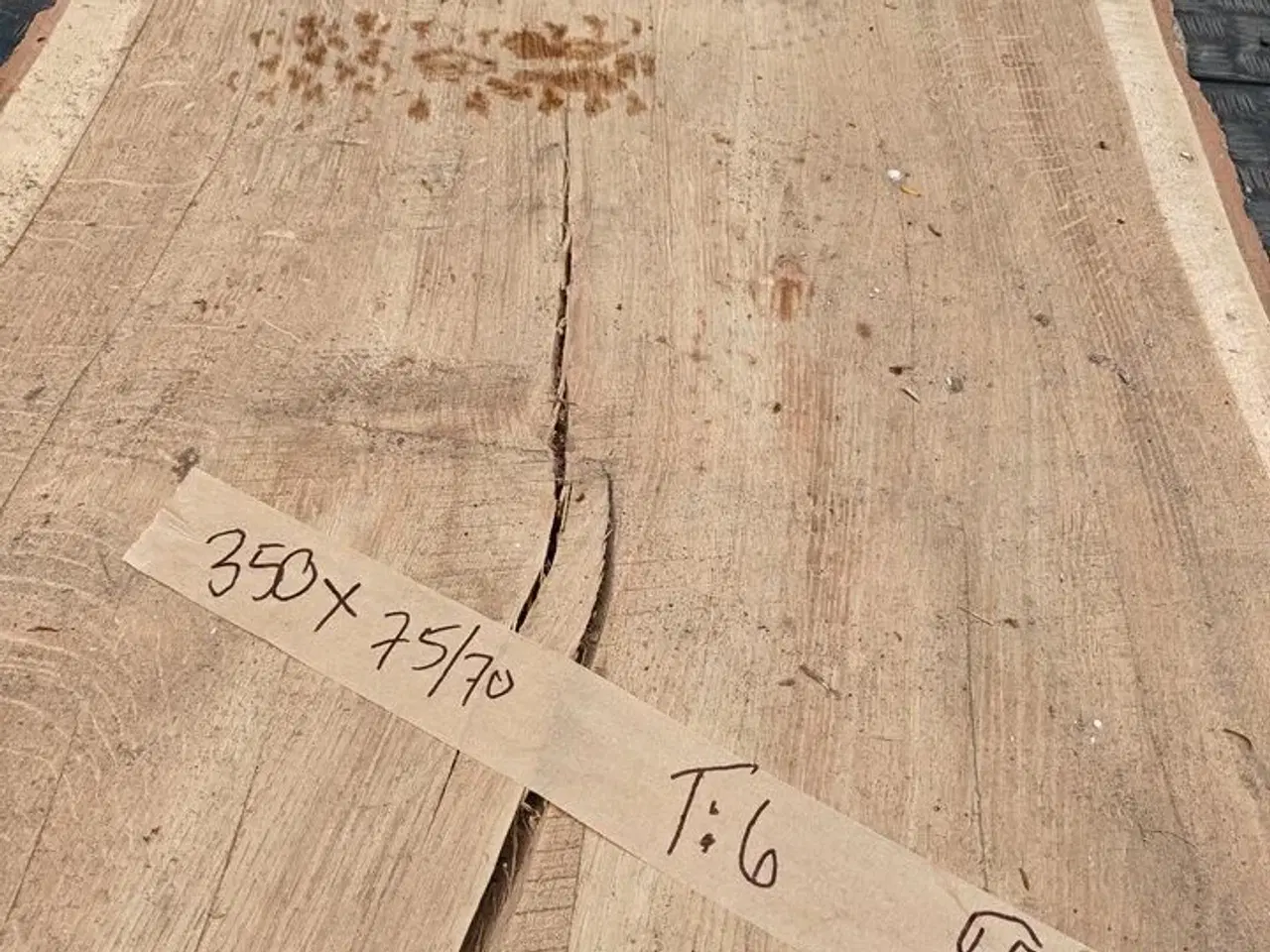 Billede 2 - 1 stk. Egetræsplanke str. 350 x 75 x 6