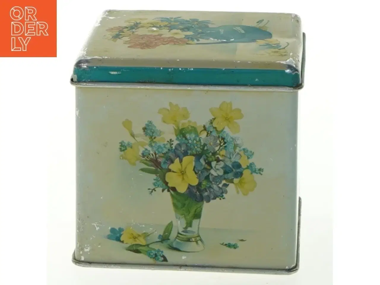 Billede 1 - Antik Dekorativ opbevaringsdåse fra Emkay (str. 9x9 cm)