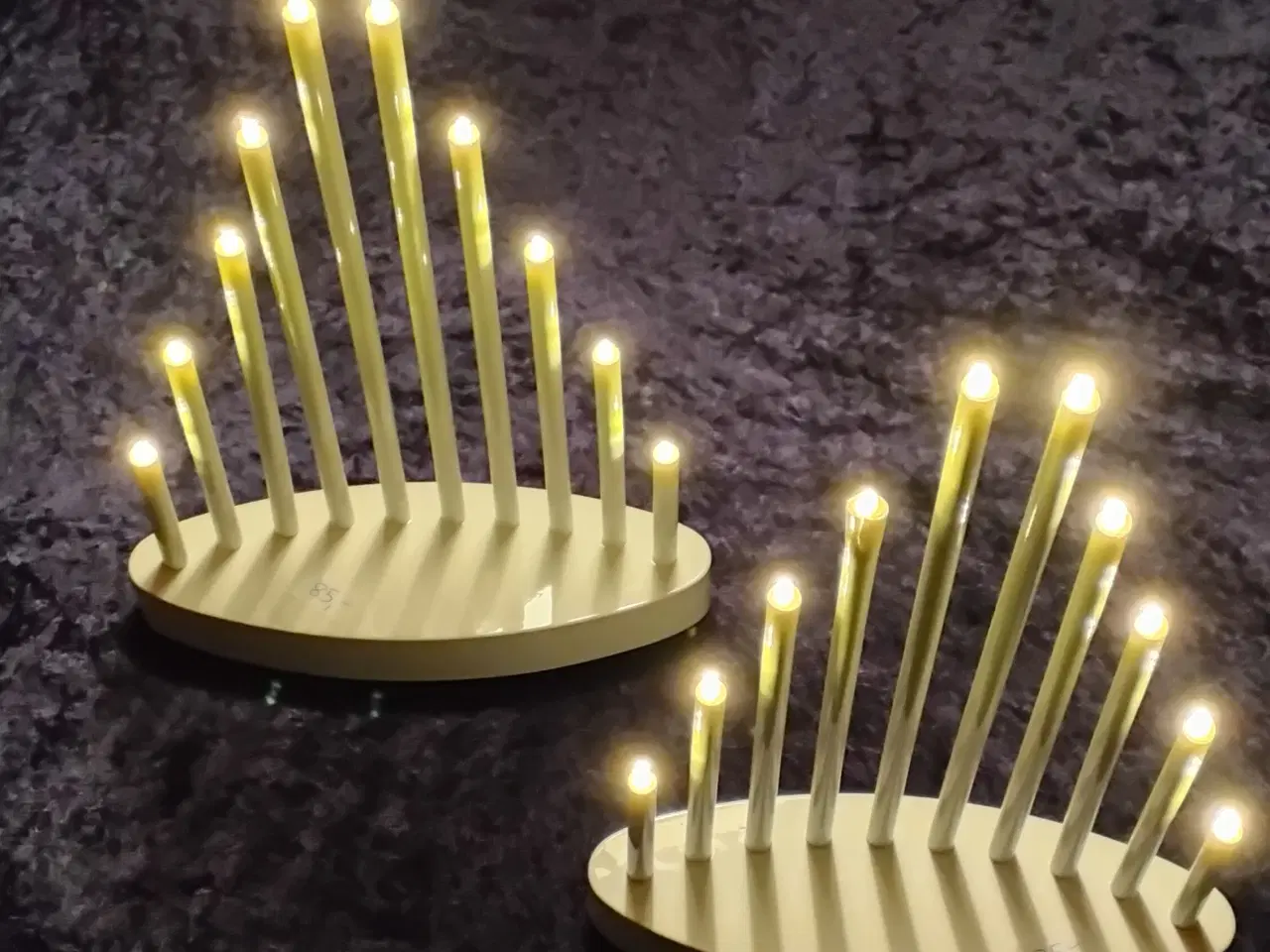 Billede 4 - 2 stk 10 armet LED julelysestage m/varmt hvidt lys