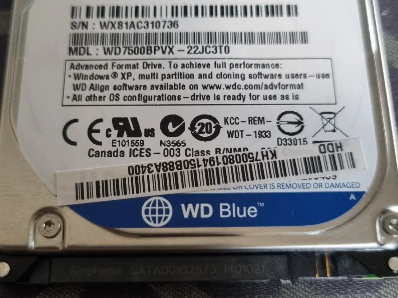 Billede 2 - WD 750GB 2.5" harddisk!