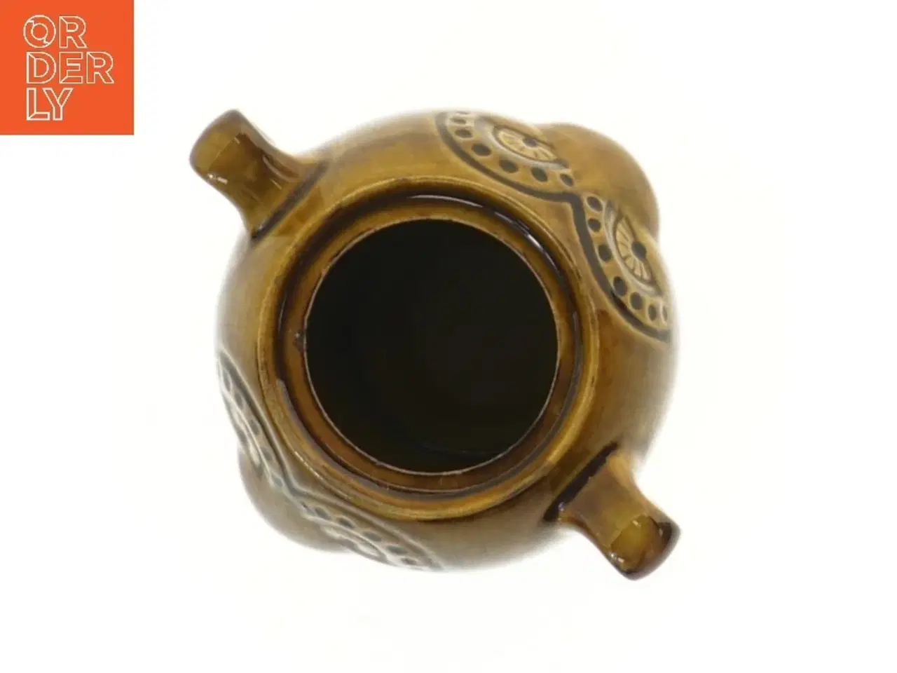 Billede 3 - Brun keramikkrukke med låg (str. 11x11 cm)