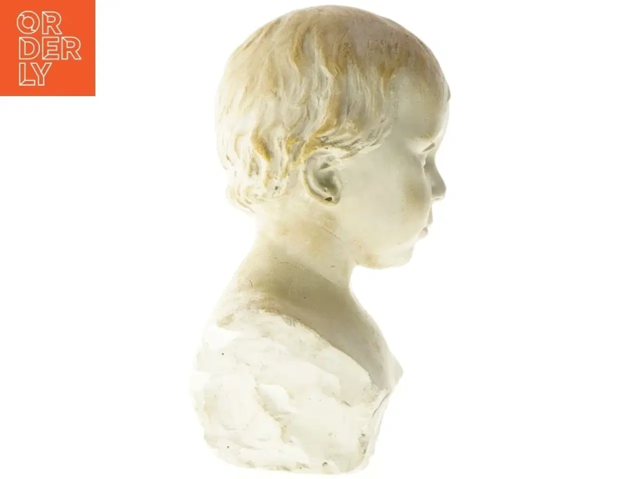 Billede 3 - Skulptur af menneskehoved, gipsbuste (str. 33 cm)