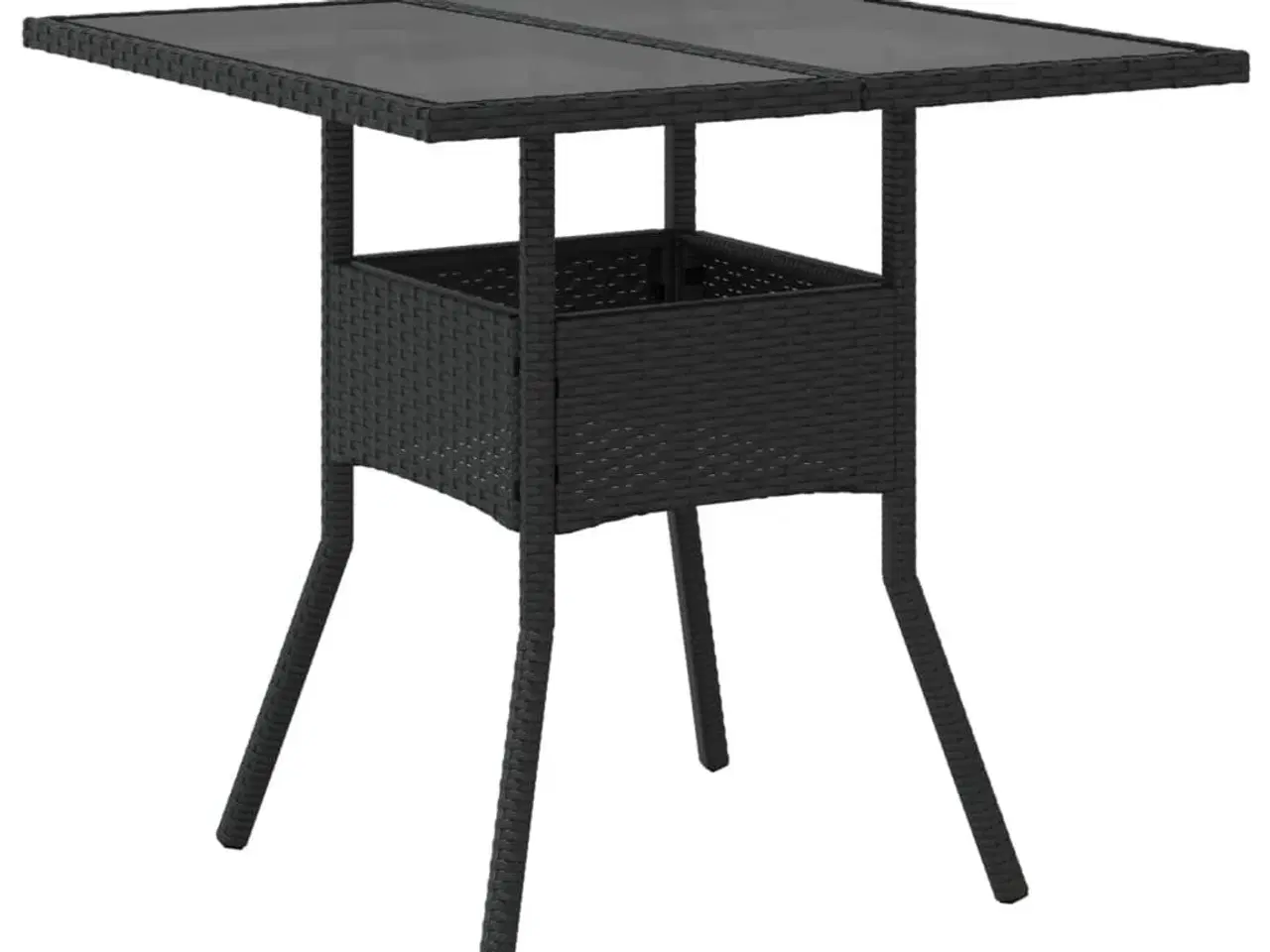Billede 6 - Havebord med glastop 80x80x75 cm polyrattan sort