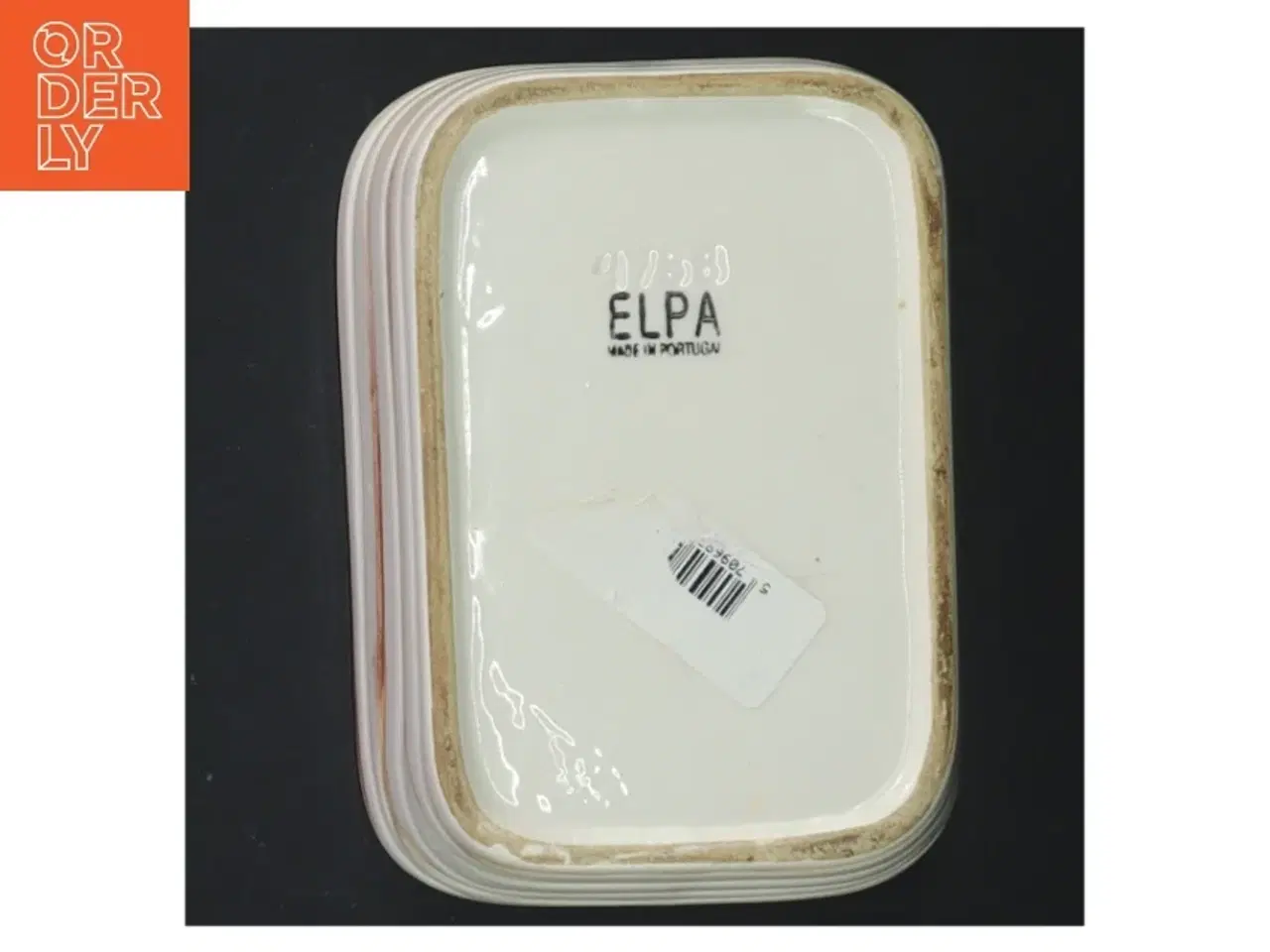 Billede 4 - Til Kærgården/smørbar Rektangulær keramikskål fra ELPA (str. 13,5 x. 10 cm)