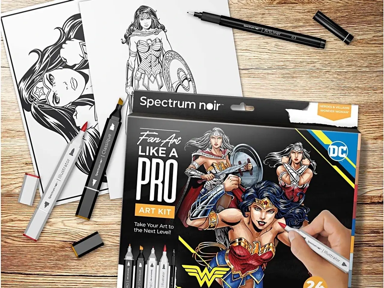 Billede 1 - DIY Wonder Woman Illustrations Kit - Skab Unik Kunst