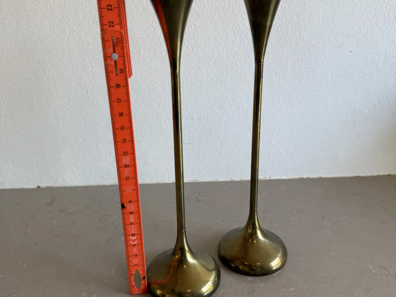 Billede 2 - Messinglysestager 2 stk, antik 