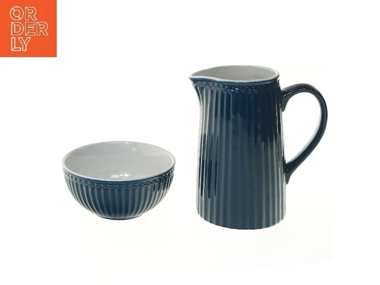 Billede 1 - Kande og skål sæt fra Greengate (str. 17,5 & 14 cm)