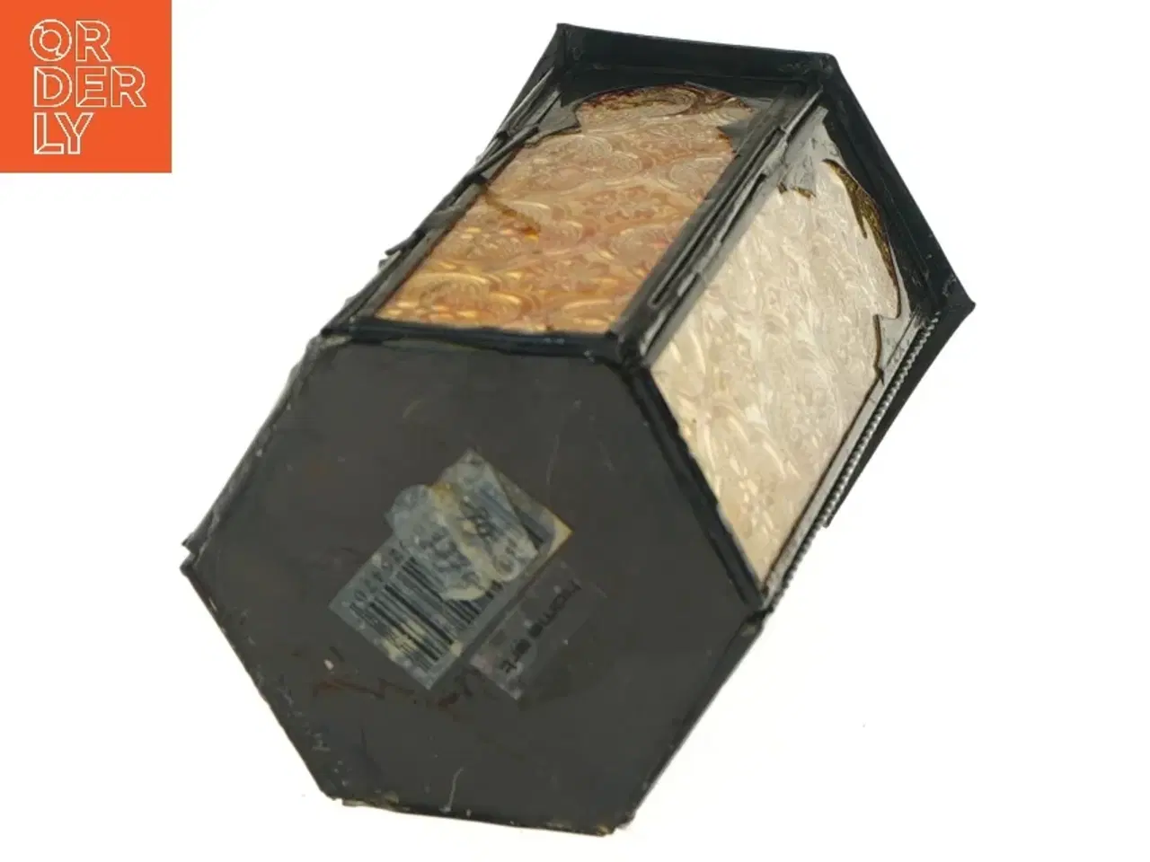 Billede 3 - Marokkansk lanterne med mønstret glas (str. 22 cm)