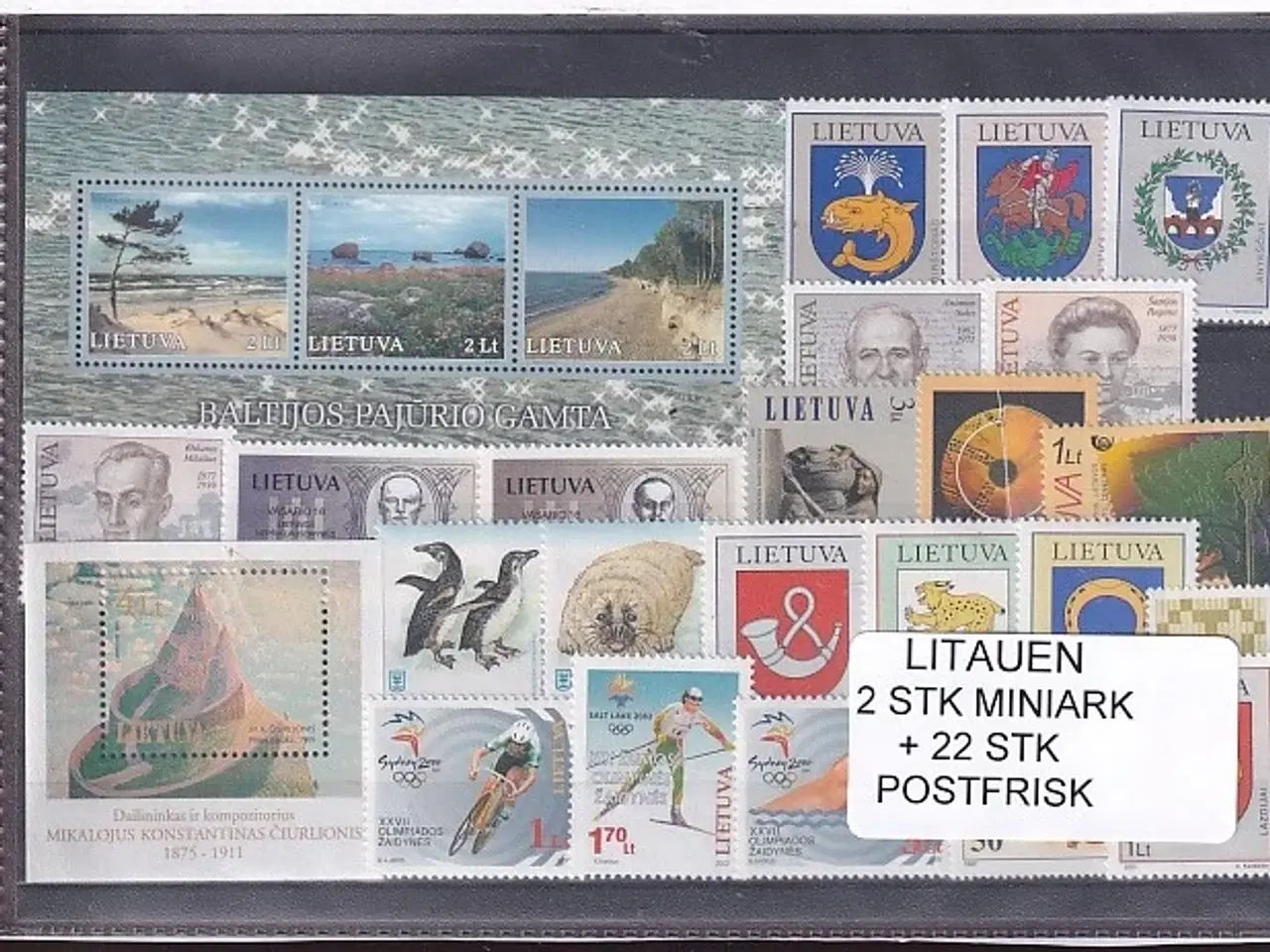 Billede 1 - Litauen Samling - 2 Stk. Miniark + 22 Stk. - Postfrisk