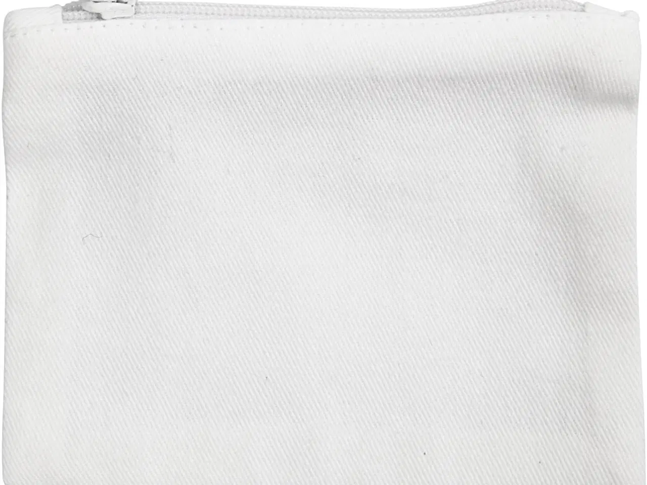Billede 1 - Elegant hvid pung i bomuld - 9x12 cm