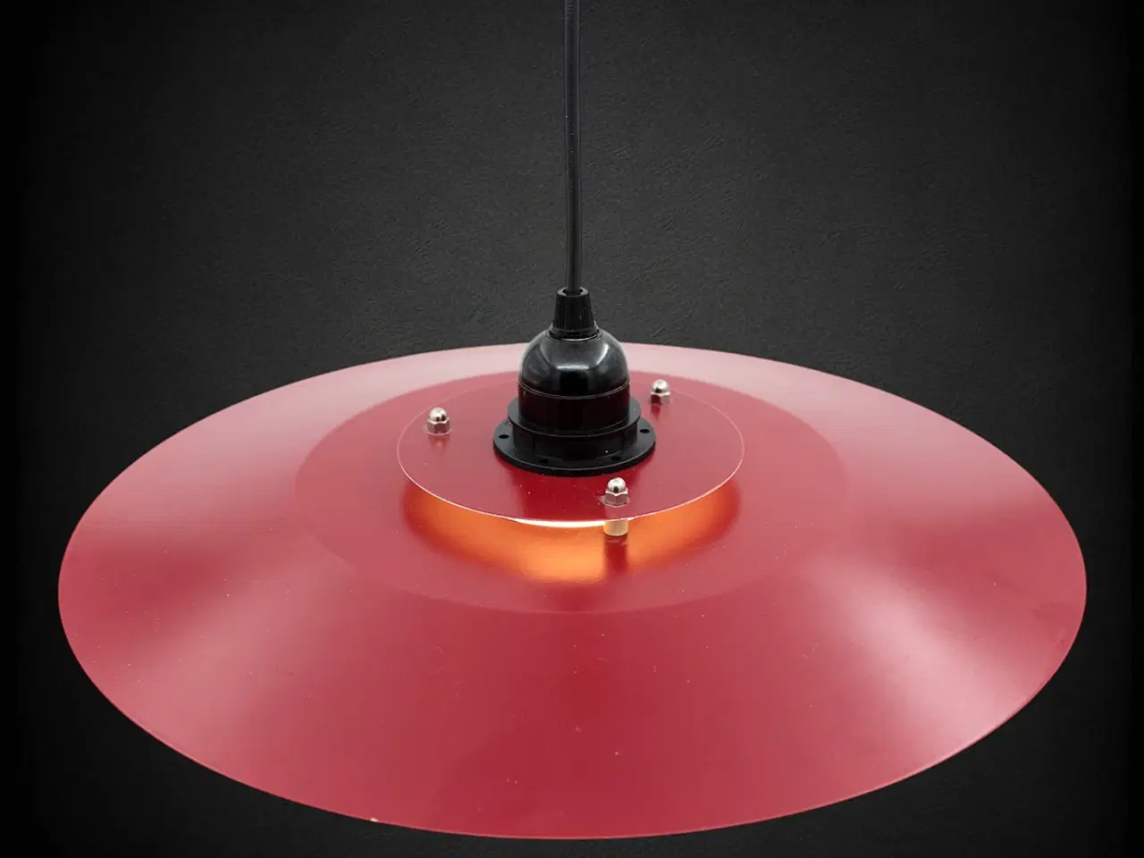 Billede 3 - 1970’er rød loftpendel Ø36 cm – hybrid