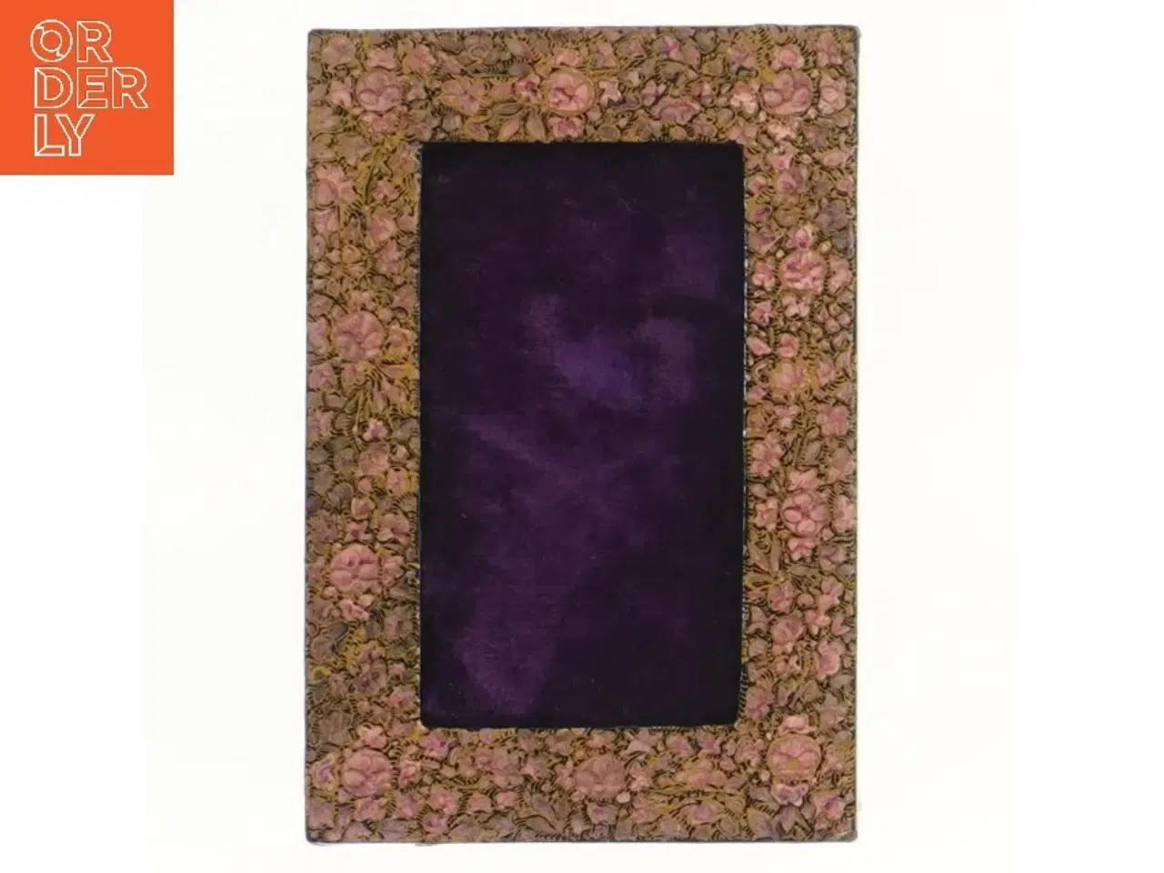 Billede 1 - Dekorativ billedramme med blomsterdesign (str. 18x12 cm)