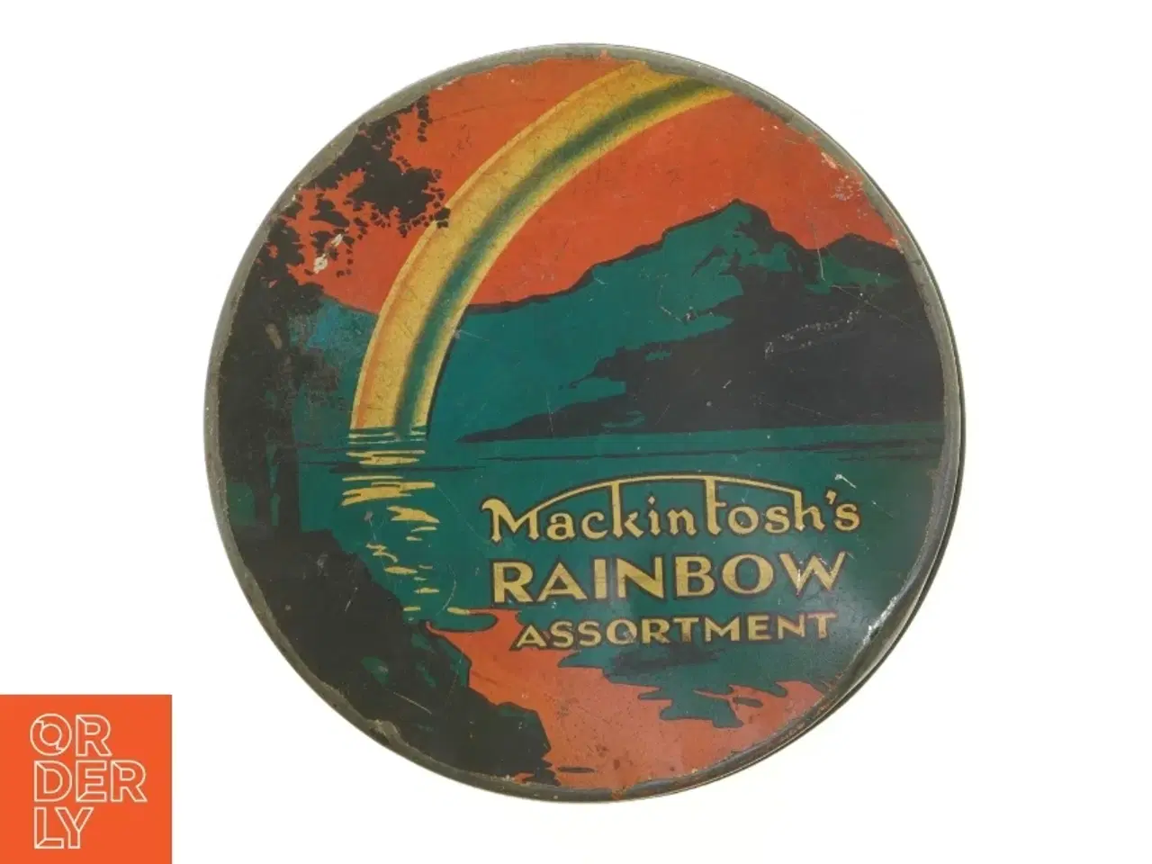 Billede 1 - Antik Art deco Mackintosh Rainbow Slik metal dåse med patina (str. 26 x 7 cm)