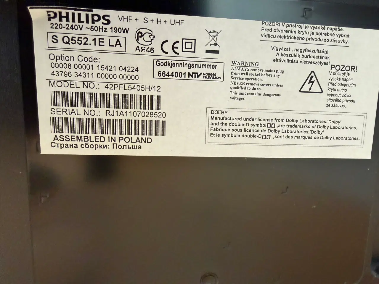 Billede 2 - Philips TV på fod 