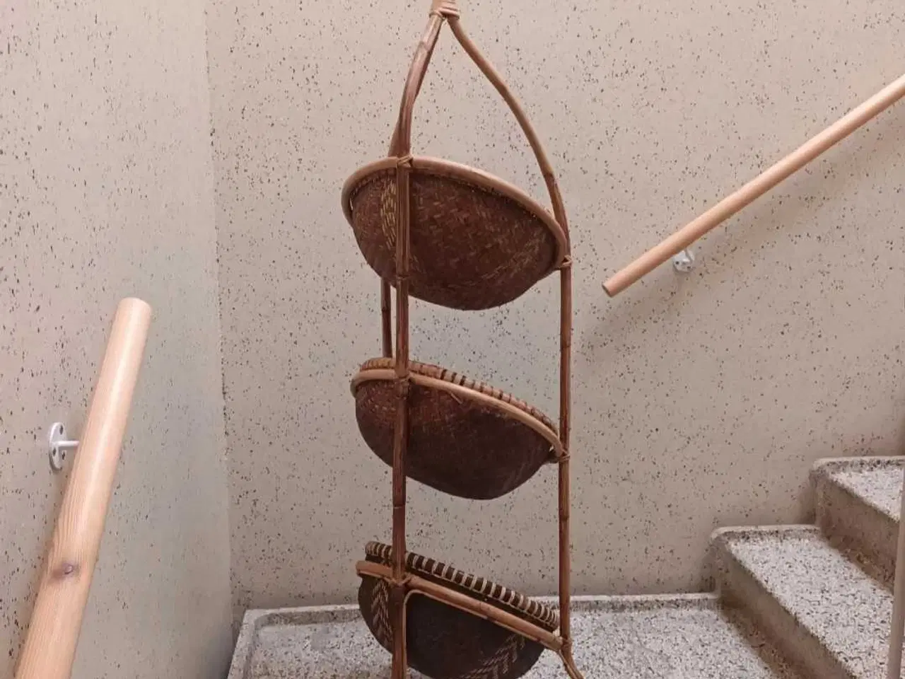 Billede 4 - Bambus og Rattan Frugtkurv med 3 Niveauer