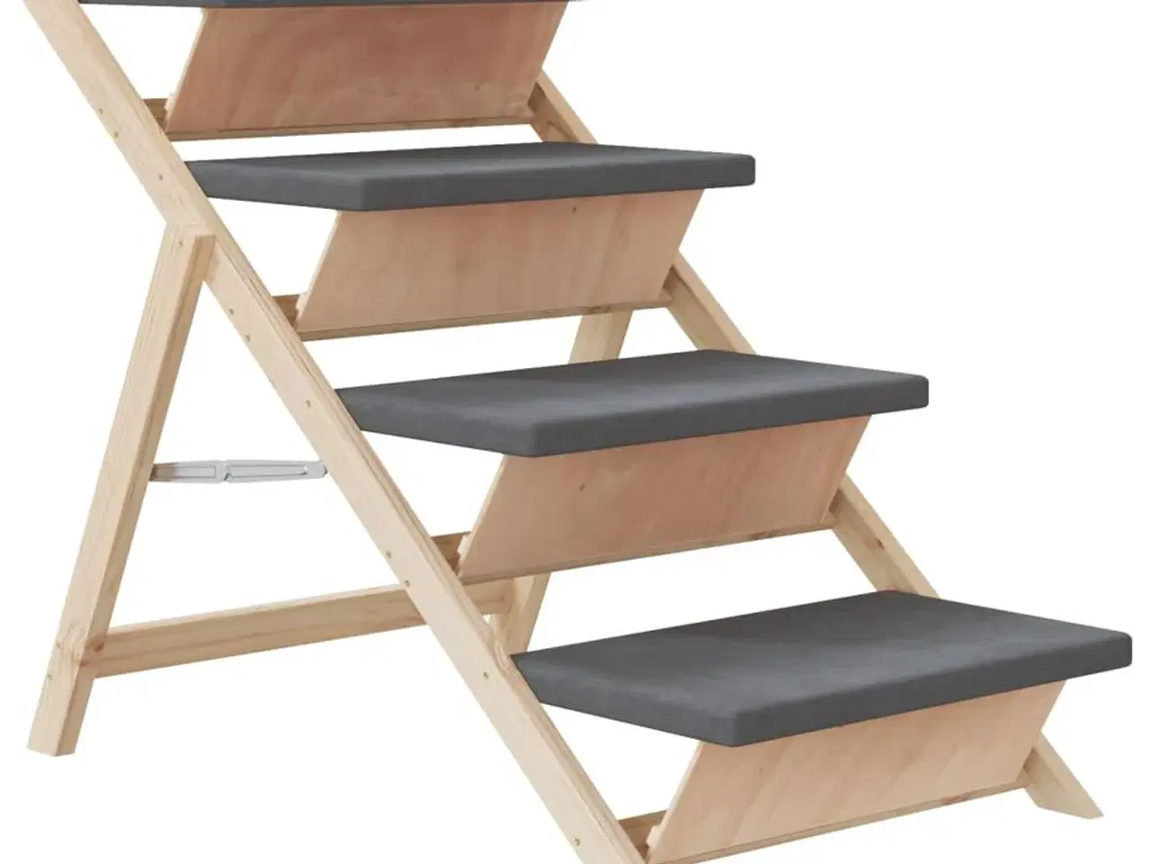 Billede 2 - Hundetrappe 105x47 cm massivt fyrretræ grå