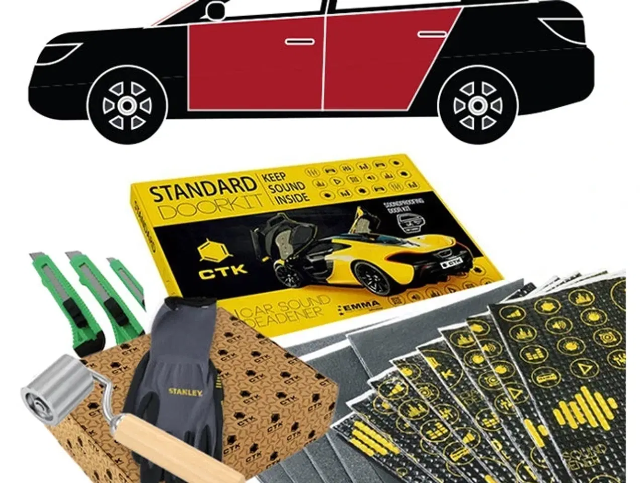 Billede 1 - CTK Støjdæmpningspakke Sedan døre