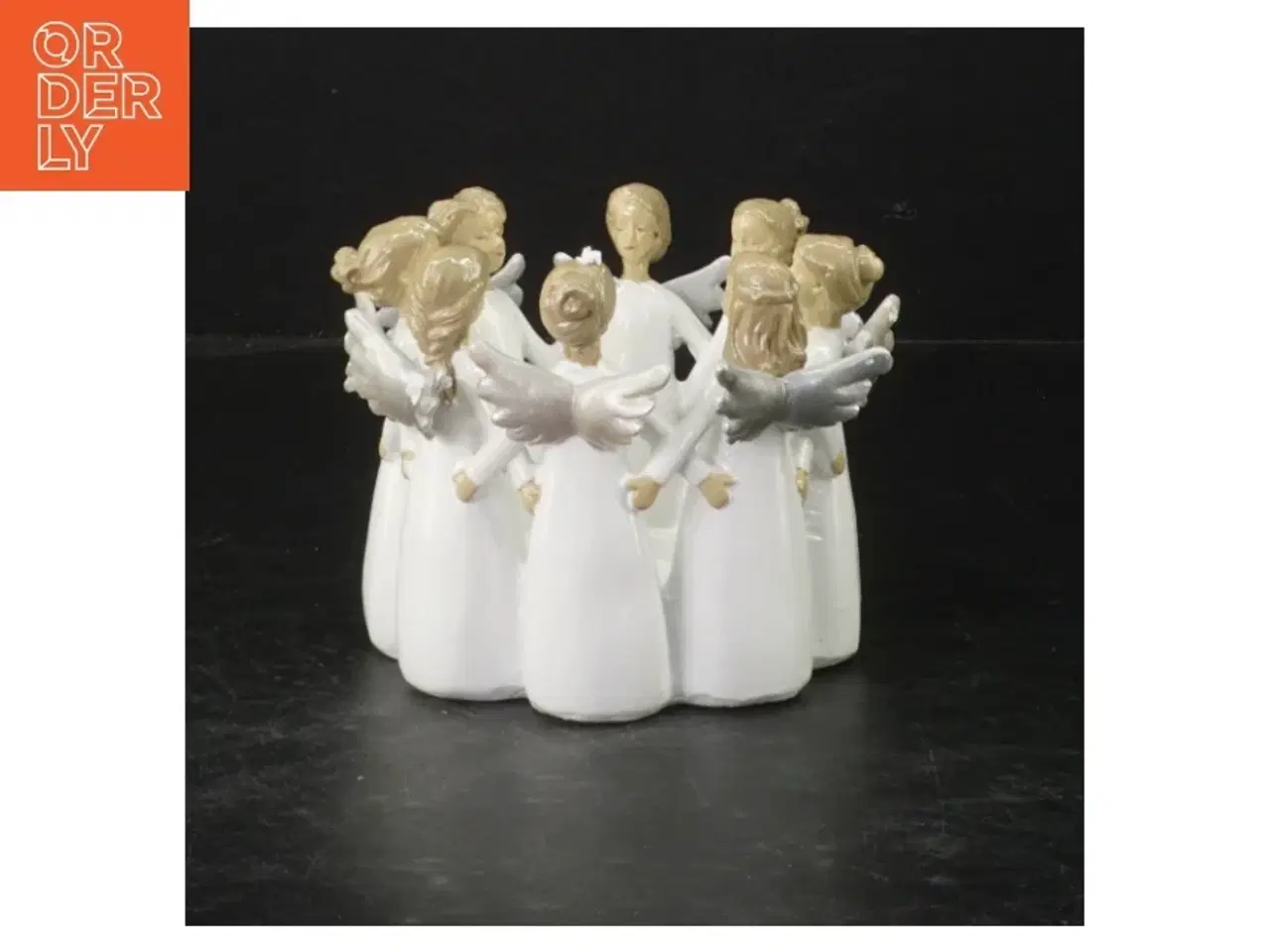Billede 1 - Lysestage med engleporcelænsfigur fra Harvestime (str. 10x8,5 cm)