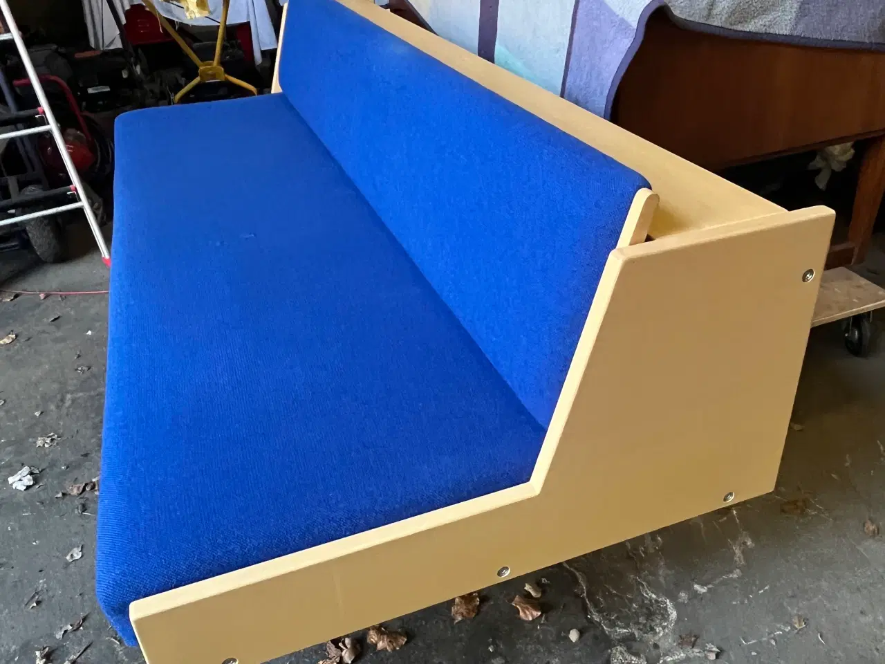 Billede 2 - Wegner sovesofa 258/bøg/blå uldstof