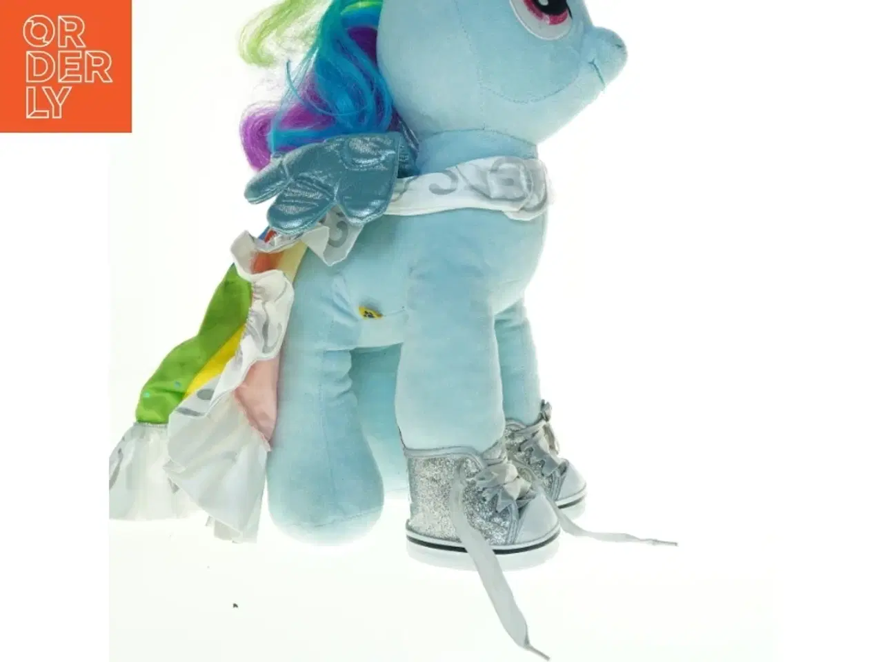 Billede 2 - Build Bear Regnbuefarvet My Little Pony med kjole og sko (str. 40 x 20 cm)