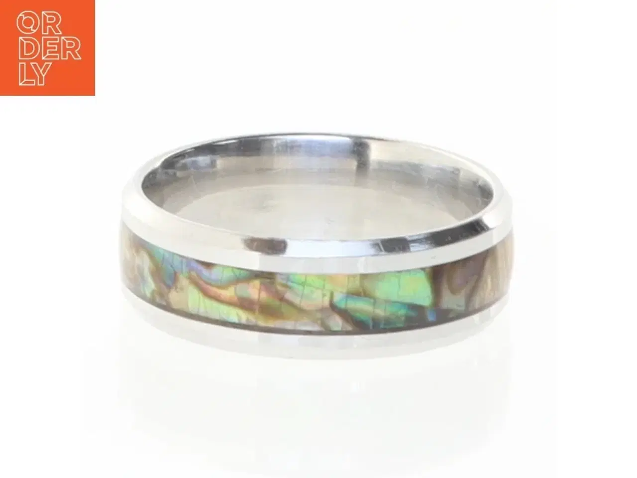 Billede 1 - Ring med perlemorsindlæg (str. 65,5 mm)