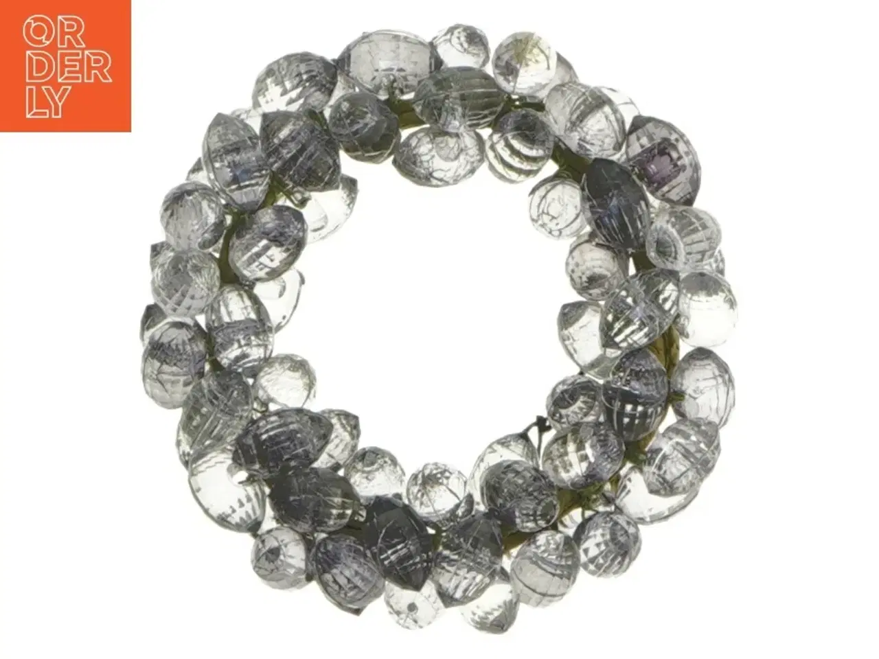 Billede 1 - Dekorativ krans med gennemsigtige kugler (str. Ø 10 cm)