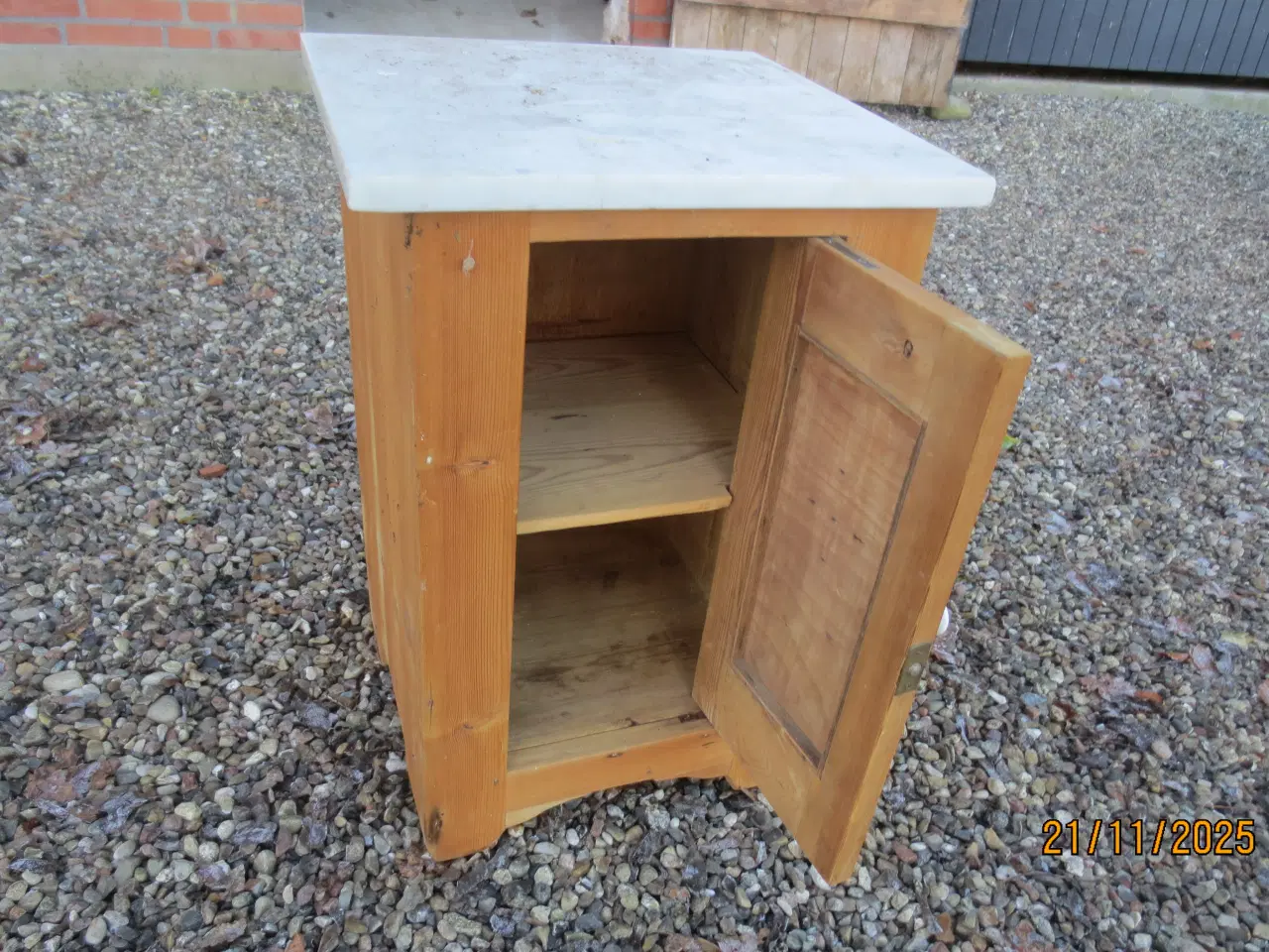 Billede 3 - 1 stk Retro Natbord med Granitbordplade 