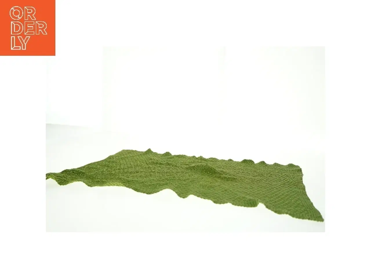 Billede 2 - Grønt strikket tæppe (str. 64 x 36 cm)