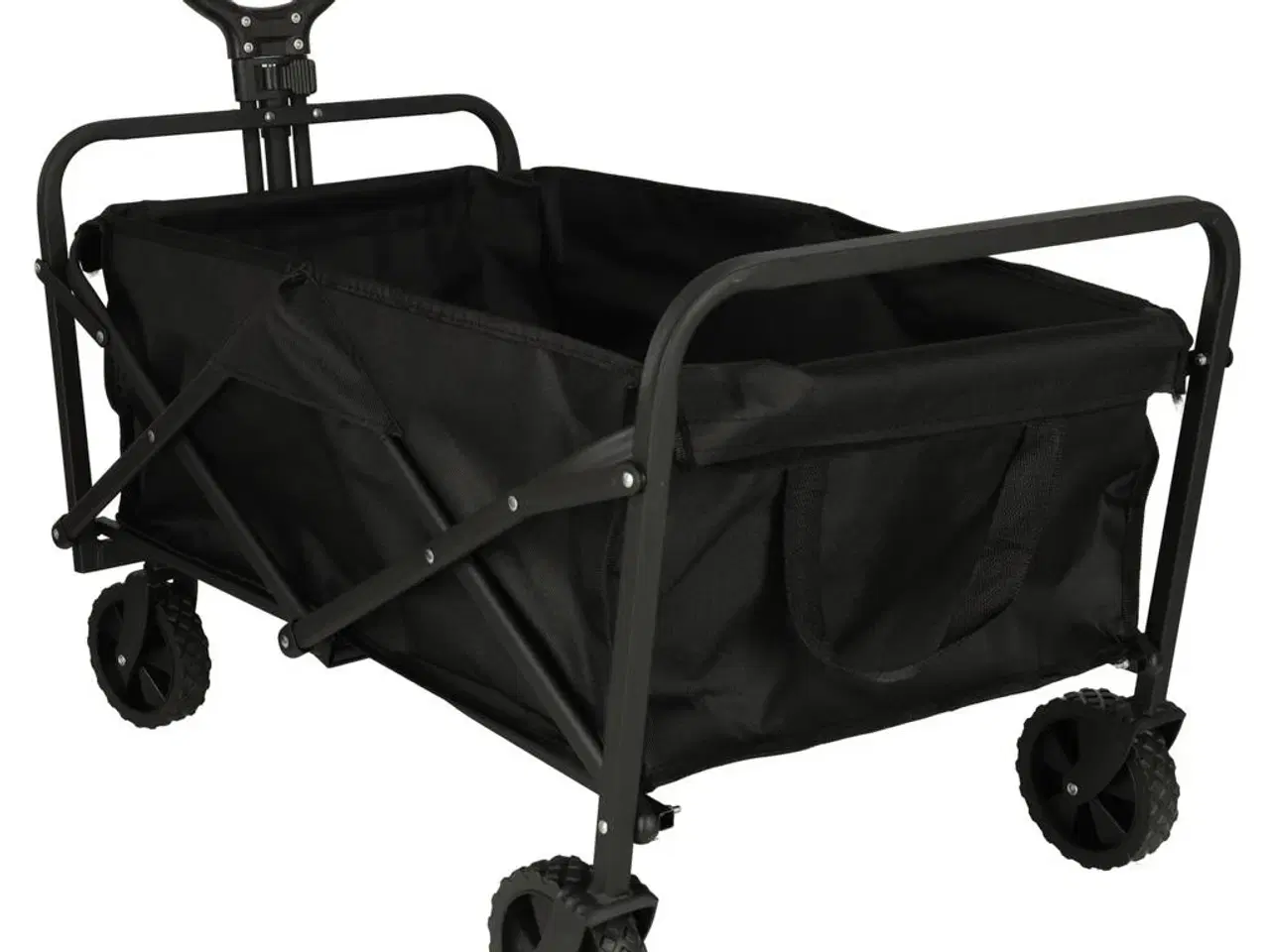 Billede 5 - Sammenklappelig transportvogn 100 l – 360° forhjul og teleskophåndtag, sort