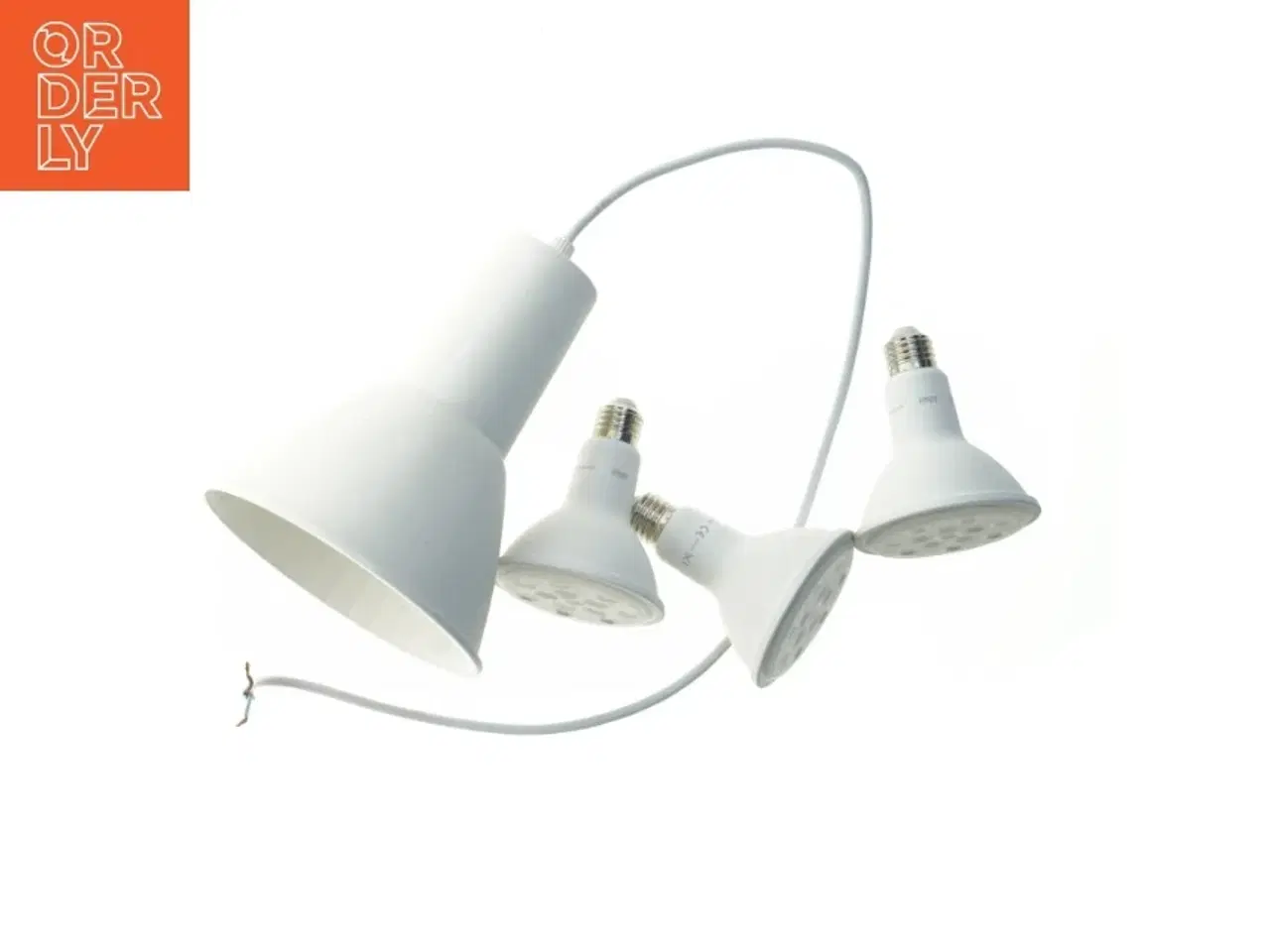 Billede 1 - Plante lys pendel med ekstra pærer (str. Lampe. ø. 17,5 cm. længde. og 20 cm. pære. ø. 9,5 cm. længde. 12 cm)