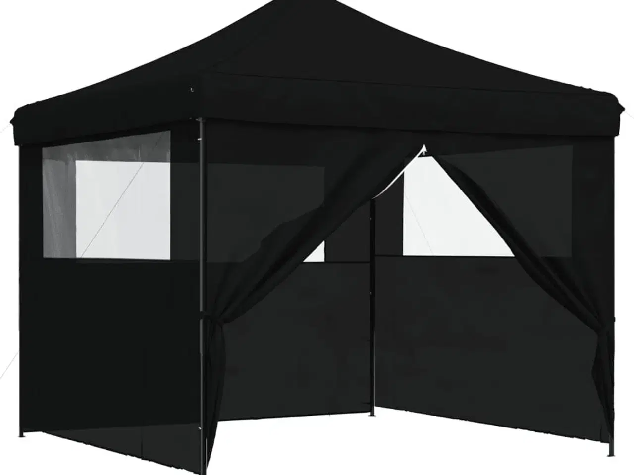 Billede 6 - Foldbart pop-up festtelt med 4 sidevægge sort