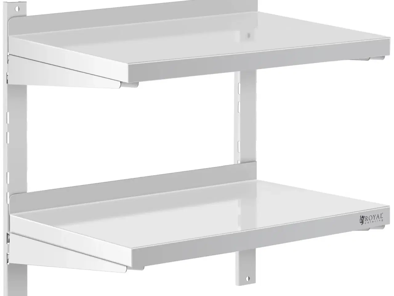 Billede 1 - Væghylde i rustfrit stål – dobbeltmodel – 60x40 cm