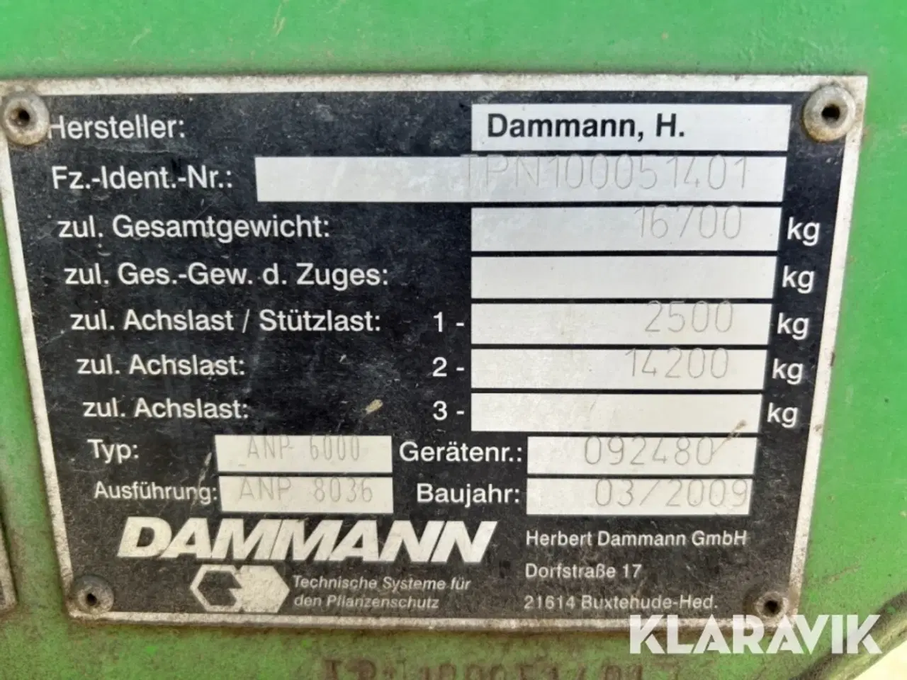 Billede 5 - Marksprøjte Dammann Profi 8000/36