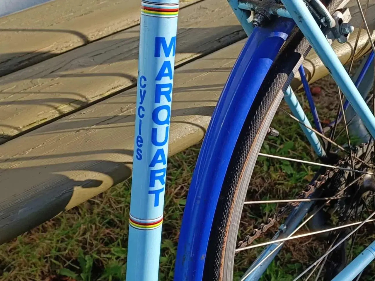 Billede 3 - Flot retrocykel i blå og lyseblå