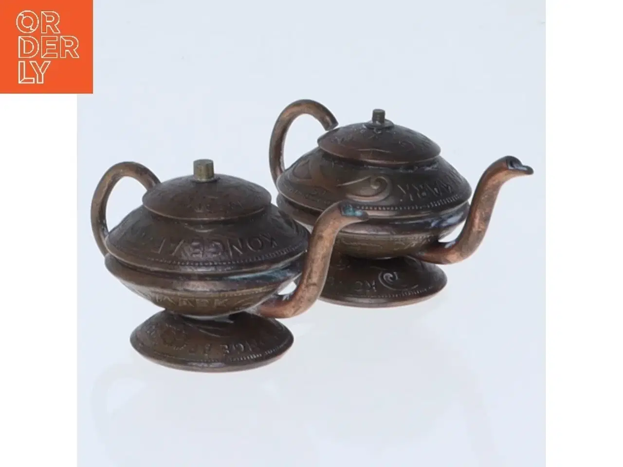 Billede 1 - Pyntetekander lavet af mønter (str. 4 x 2 cm)