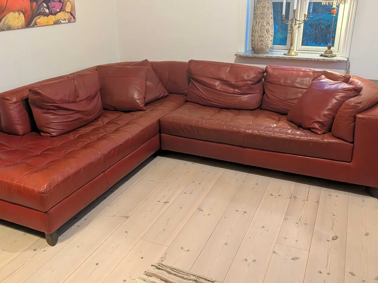 Billede 1 - Lækker, rød Natuzzi lædersofa