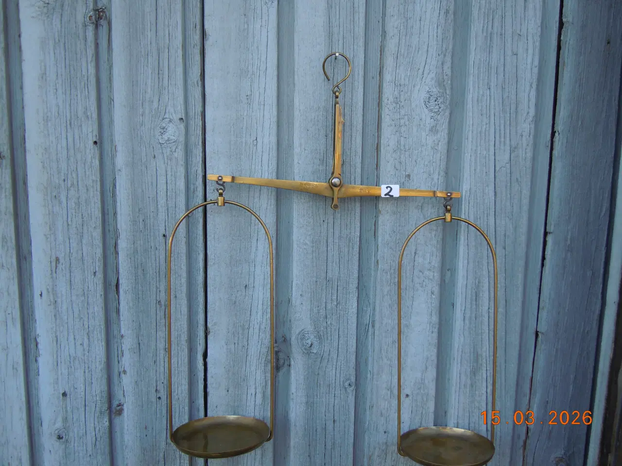 Billede 1 - Antik balancevægt af messing.