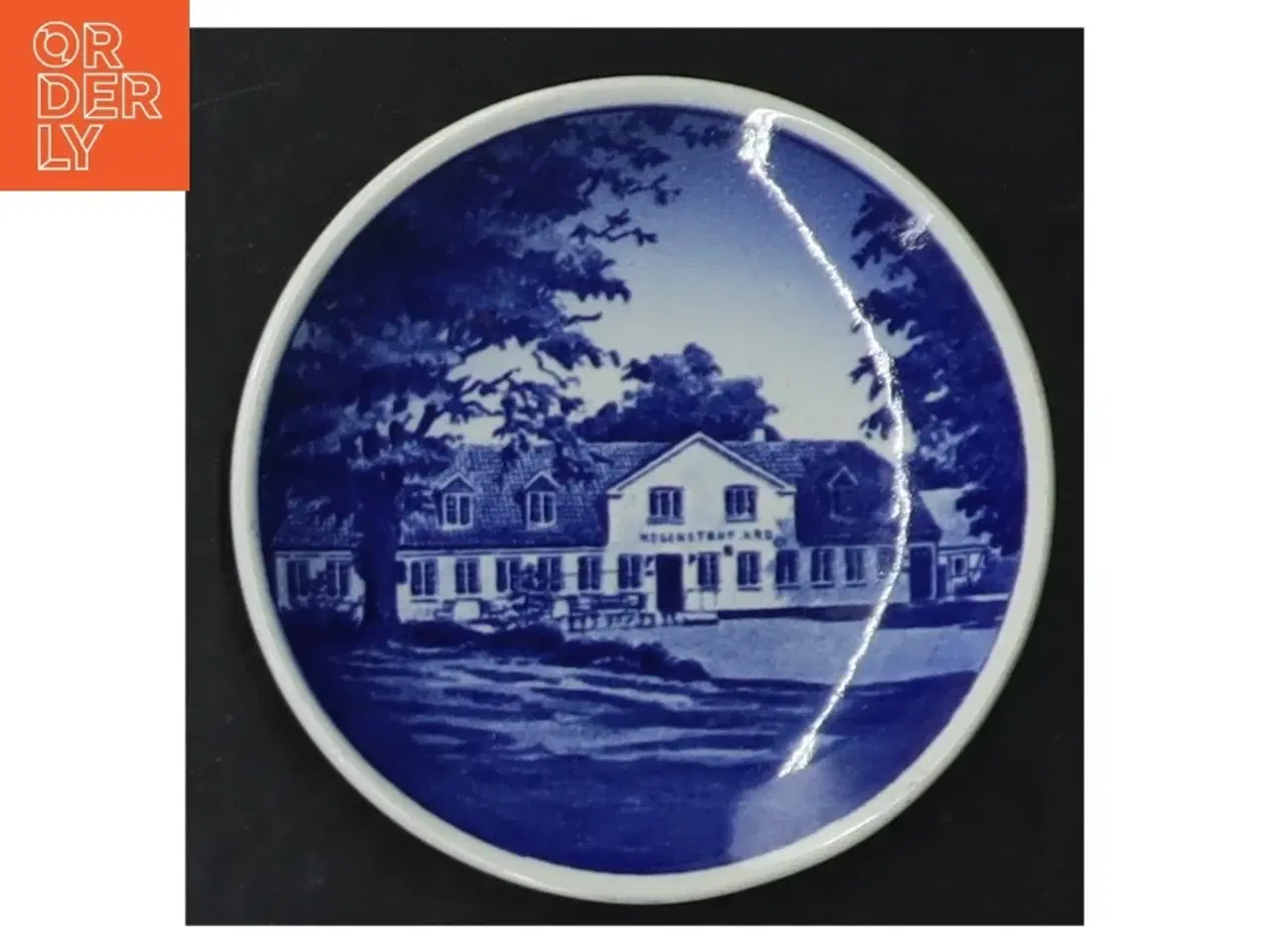 Billede 5 - Blå og hvid porcelænsplatter med danske landskaber fra Royal Copenhagen (str. 8 cm. 6 styk)