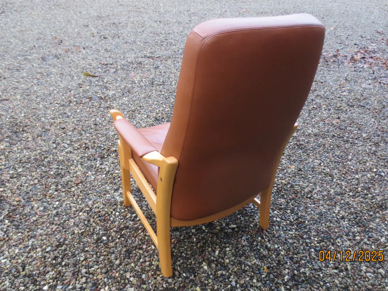 Billede 3 - 1 stk Farstrup Otium Lænestol med Cognac Farvet Læ