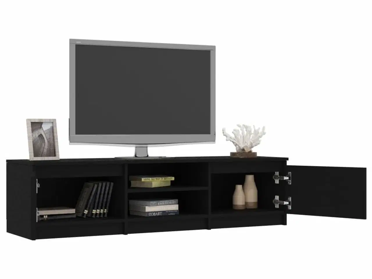 Billede 5 - Tv-bord 140x40x35,5 cm konstrueret træ sort