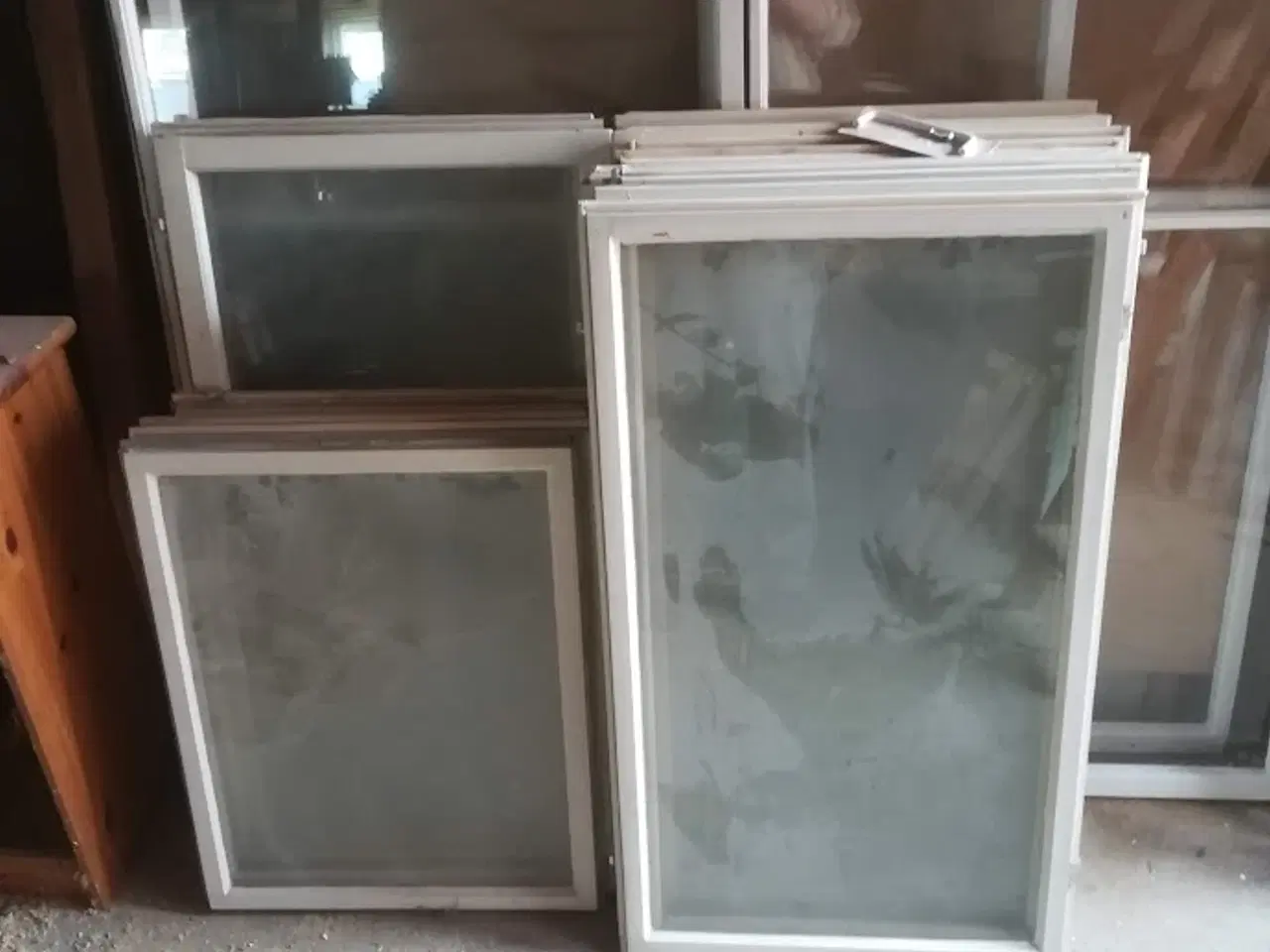 Billede 1 - Forsatsrammer,hvidmalede med isat glas