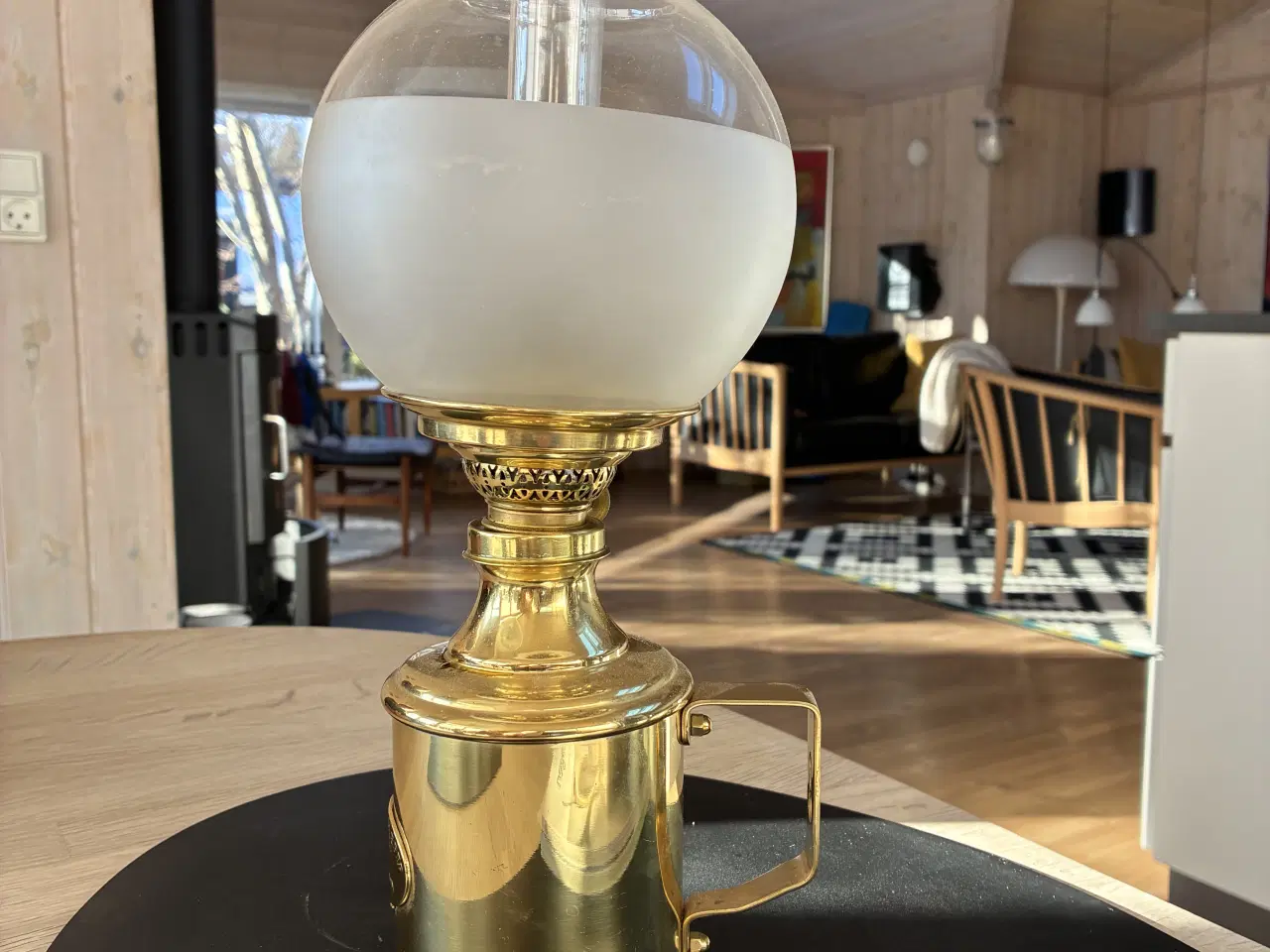 Billede 2 - Skibs petroleumslampe i messing