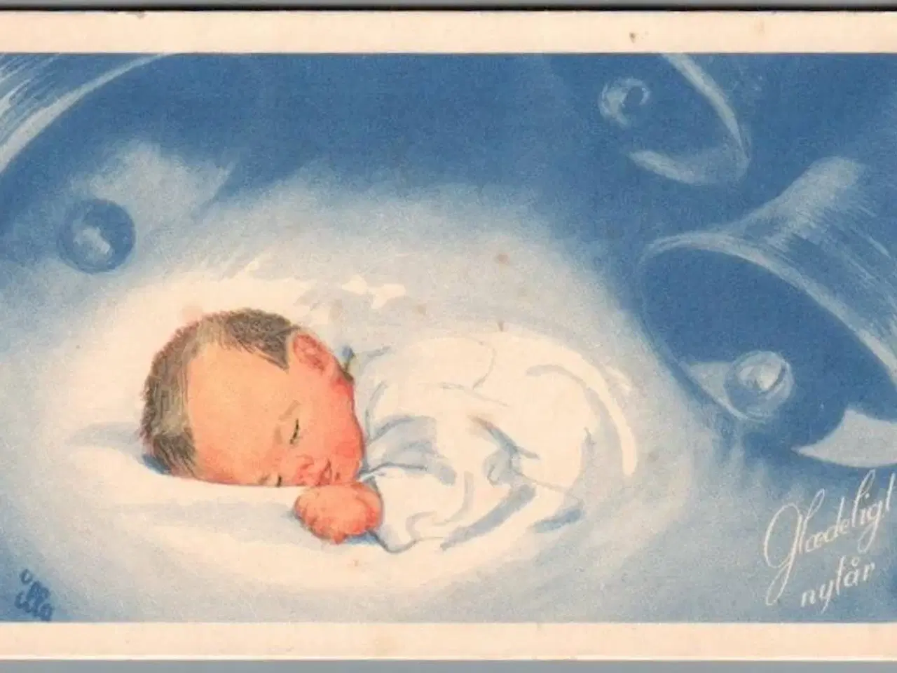 Billede 1 - Illa - Glædeligt Nytaar - Eneret Serie 279 - Postkort - Ubrugt