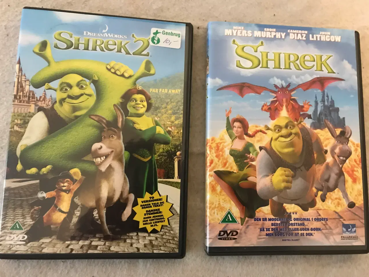 Billede 1 - Shrek 1+2 DVD Børnefilm