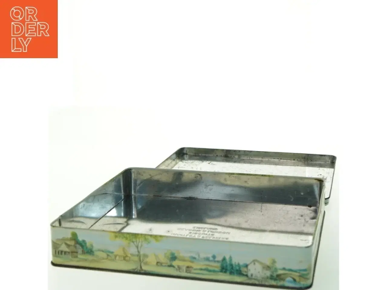 Billede 4 - Vintage Rektangulær dåse med motiv (str. 27 x. 21 cm)