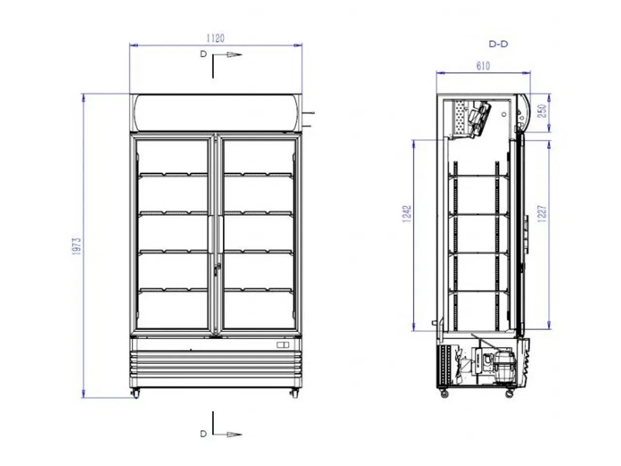 Billede 2 - Display køleskab – med 2 glas døre 670 liter