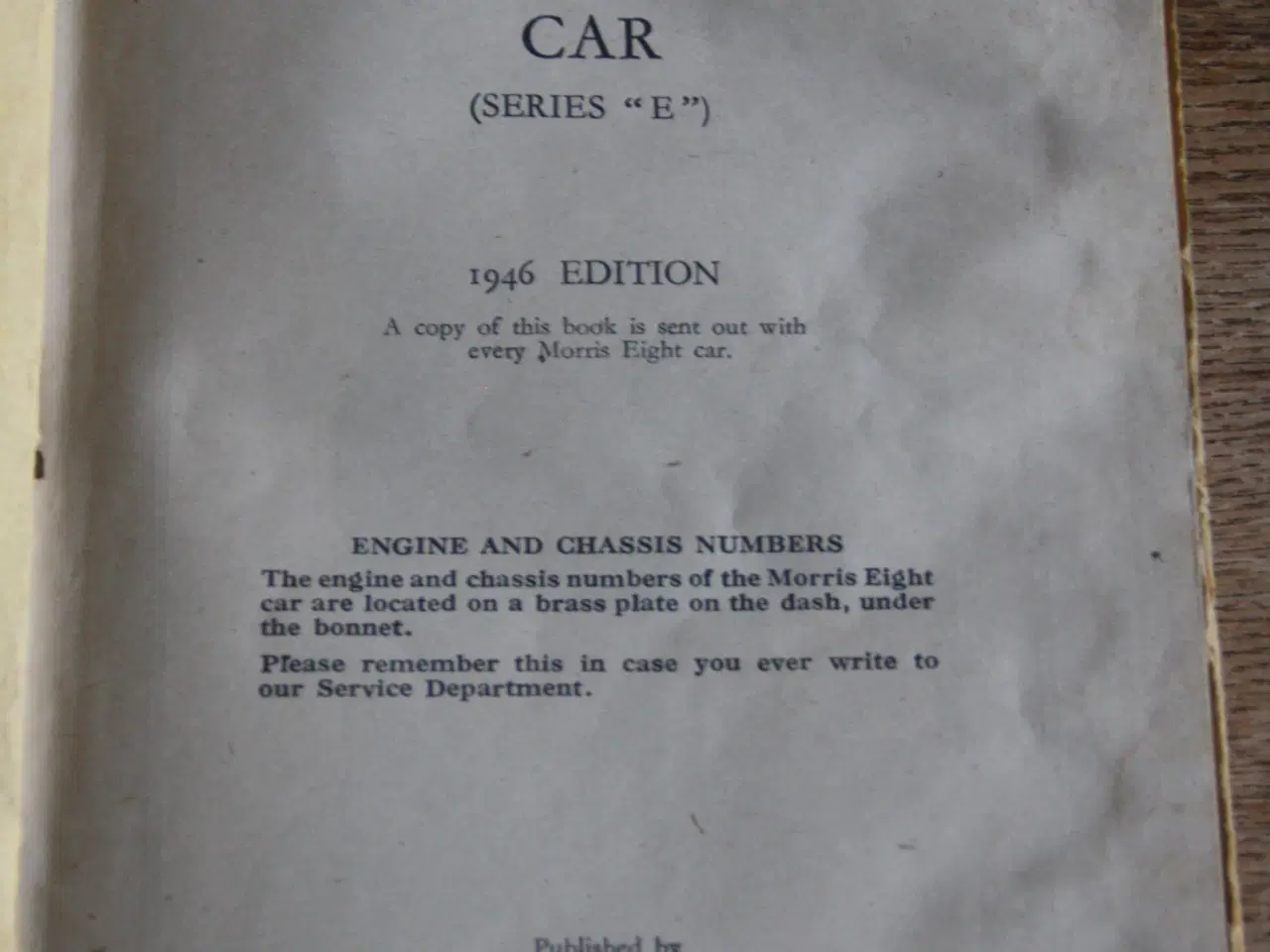 Billede 1 - Reparationshåndbog Morris Eight 1946